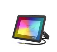 Projecteurs LED d'extérieur Tuya Smart WiFi Éclairage LED 100W 50W 30W IP66 RGB Réflecteur Projecteur Mur Lampadaire Éclairage Extérieur Travail pour garage, cour, pelouse, jardin ( Color : Zwart , Si