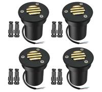 Projecteurs LED Encastrables Pour Extérieur, Éclairage Paysager Basse Tension Pour Allées Et Chemins, Étanches IP65, En Aluminium Anti-éblouissement (finition Bronze Huilé)(4pcs-warm White,DC12V-5W)