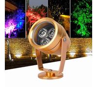 Projecteurs LED - Projecteurs extérieurs, projecteur à angle réglable 220 V, faisceau lumineux LED, projecteur d'arbre étanche IP65, pour jardin, cour, éclairage paysager de pelouse (RVB, 3 W)