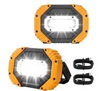Projecteurs LED Rechargeables 30W 2000LM, 5200mAh Lampe Chantier Batterie, Projecteur LED Chantier Portable 3 Modes avec USB et COB, pour Garage, Atelier, Camping et Extérieur (Lot de 2)