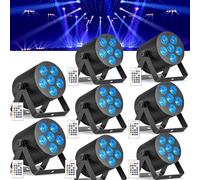 Projecteurs Par Led 60w Rgbwa Uv Avec Télécommande Et Minuterie, Lumière De Scène Led 6 En 1, Alimentée Par Batterie Rechargeable (5500 Mah), Pour Mariage, Bar, Dj, Spectacle, Discothèque 8