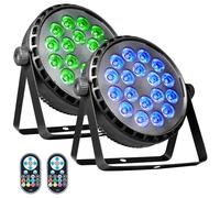 Projecteurs Par ZKYMZL 80W RGBW 4-en-1 LED - DMX, Télécommande & Activation Sonore - Uplights Scéniques pour Fêtes, Mariages, Noël, Clubs... (2 pièce)