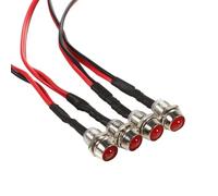 Projecteurs RC pour Universel 4 Pièces 12 V 8 Mm pour Tableau De Bord Voyant D'avertissement Lampe Témoin Voiture Fourgonnette Télécommande Accessoire Automobile(Red)