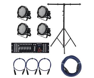 Projecteurs Showlite FLP-144 Set de 4 incl. Showlite Master Pro USB