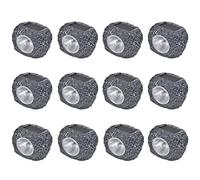Projecteurs solaires à LED forme de pierre 12 pcs