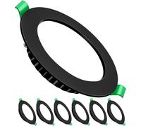 Projecteurs Spot Encastrable GU10 Set, 3 Pièces Cadre De Montage En Noir métallisé Avec Douille Céramique GU10 Pour Lampes, Rond, Ø 75 mm Orientable A 35°, Pour Lampes A LED Ou Halogènes