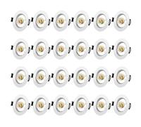 Projecteurs Spot Encastrable GU10 Set Cadre Avec Douille Céramique GU10, Blanc Mat Rond Cadre de Montage Spot LED, Ouverture Ø55mm-70mm, Pour Spots de Plafond, Lot de 24