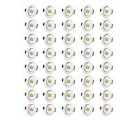 Projecteurs Spot Encastrable GU10 Set Cadre Avec Douille Céramique GU10, Blanc Mat Rond Cadre de Montage Spot LED, Ouverture Ø55mm-70mm, Pour Spots de Plafond, Lot de 40