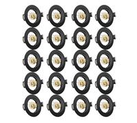 Projecteurs Spot Encastrable GU10 Set Cadre Avec Douille Céramique GU10, Noir Mat Rond Cadre de Montage Spot LED, Ouverture Ø55mm-70mm, Pour Spots de Plafond, Lot de 20
