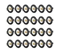 Projecteurs Spot Encastrable GU10 Set Cadre Avec Douille Céramique GU10, Noir Mat Rond Cadre de Montage Spot LED, Ouverture Ø55mm-70mm, Pour Spots de Plafond, Lot de 24