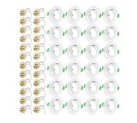 Projecteurs Spot Encastrable GU10 Set Cadre Avec Douille Céramique GU10, Rond Blanc Mat Cadre de Montage Spot LED, Orientable A 30°, Ouverture Ø68mm-80mm, Pour Spots de Plafond, Lot de 24