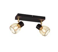 Reality Spot Bar Ardon R81382080, Métal Noir mat/doré, sauf 2x E14