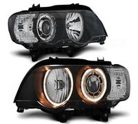 Projecteurs Xenon Angel Eyes Combo Pour BMW X5 E53 1999-2003 Noir Gauche Droite