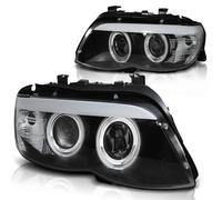 Projecteurs Xenon Angel Eyes Tuning Tec, BMW X5 E53 Facelift 03-06 Noir