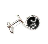 Projection Holographique Diffusant L'Univers, Cadeau Littéraire, Vierge (Douze Signes Du Zodiaque), Boucle De Manchette Porte-Bonheur Personnalisée, Accessoire De Chemise, Cadeau Pour Comptable, Pat