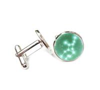 Projection Holographique Diffusant L'Univers, Cadeau Littéraire, Vierge (Douze Signes Du Zodiaque), Boucle De Manchette Porte-Bonheur Personnalisée, Accessoire De Chemise, Cadeau Pour Comptable, Pat