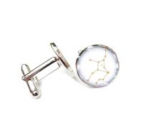 Projection Holographique « Vague D'Univers », Cadeau Littéraire, Vierge (Douze Signes Du Zodiaque), Boucle De Manchette Porte-Bonheur Personnalisée, Accessoire De Chemise, Cadeau Pour Comptable,