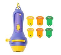 Projector Flashlight - 6 Themes Storytelling Toy, 1.97x6.3 Inch Educational Learning Tool with Rotating Image Slides, Kids Nighttime Projector, Preschooler Bedtime Accessory for Home Travel Road Trip