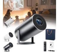 Projector Go, ProjectorGo, PocketBeam Projecteur intelligent 180°, support de projecteur portable d'extérieur, écran de 130 pouces, 4K 1080p HD, mini projecteur portable pour famille et extérieur