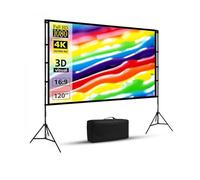 Projector Screen, Écran de projecteur avec Support Blanc Doux, Moins de Plis, 60, 84, 100, 120 Pouces, avec Sac de Transport, Pliable, for l'extérieur,Parts(60 inch)