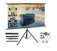 Projector Screen, Écran de Projection avec Support, 60 Pouces, Rapport d'aspect 16:9, Pliable et Infroissable, Lavable, Portable for l'intérieur,Parts