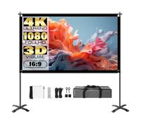 Projector Screen, Support d'écran de projecteur 16:9 4K 1080 HD Portable for Bureau à Domicile Jardin cinéma cinéma 100-150 Pouces,Parts(100 inch)