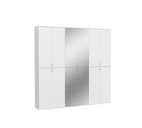 ProjektX armoire de rangement 12 portes blanche, miroir.