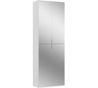 ProjektX armoire de rangement 4 portes blanche, miroir.