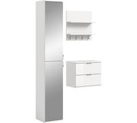 ProjektX ensemble d'armoires de rangement 3 éléments blanc brillant.