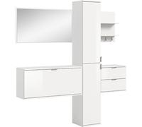 ProjektX ensemble d'armoires de rangement 5 éléments blanc brillant.