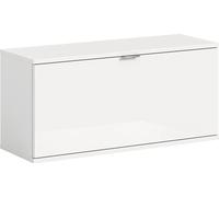 ProjektX meuble à chaussures banc 1 abattant blanc brillant.