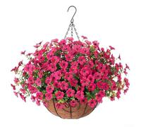 Projet d'assemblage amusant et créatif avec violettes artificielles pour panier suspendu en métal de 25,4 cm, parfait pour les thèmes de décoration intérieure (A043-12)