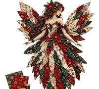 Projet de couture de fée en tissu avec des pièces de patchwork, E | Composition de patchwork à motifs, assemblage et couture pratiques des pièces, affichage décoratif une fois le
