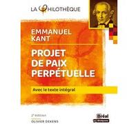 Projet de paix perpétuelle Kant Olivier Dekens (Auteur)