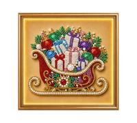 Projet de peinture de perles de Noël avec des détails de, M | Conception de placement de pierres précieuses adaptée débutants, de Noël encadrée, accent lumineux