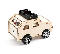 Projet de voiture d ' expérimentation scientifique en bois, jouet d ' apprentissage activé par le son à construire avec de batterie pour le temps de bricolage en famille à la maison, projet de en