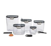 ProKeeper+ - Lot de 9 boîtes hermétiques en plastique transparent pour aliments, farine et sucre avec accessoires magnétiques