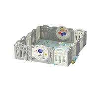Prokoke Parc Bebe Modulable, Grand Parc Bebe avec Tapis, Parc Bebe Pliable pour Nourrissons Intérieur Extérieur, Centre d'activités pour Enfants Aire de Jeux avec Éponge Anti-collision (Y 14+2)