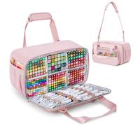 Prokva Étui de rangement pour marqueurs pouvant contenir jusqu'à 216 marqueurs, sac de transport pour marqueurs, grand support de marqueurs avec bandoulière, rose