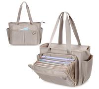 Prokva Sac Fourre-tout d'infirmière pour Femme, Sac Clinique d'infirmière avec Organiseur de Dossiers en Accordéon, Accessoires d'infirmière pour le Travail et les Soins de Santé à Domicile, Gris