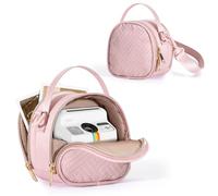 Prokva Sac Photo Mini Compatible avec l'appareil Photo Instantané Polaroid Go Generation 2, Petit Sac Bandoulière avec Poches et Bandoulière, Rose