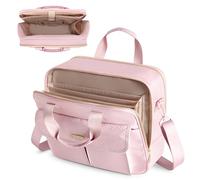 Prokva Sacoche pour Enseignants avec Organiseur à Soufflet, Mallette pour Ordinateur Portable pour Femmes, Idéale pour Les Enseignants, Les Femmes d'affaires et Les Professionnels, Rose