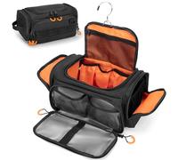 Prokva Trousse de Toilette Tactique pour Homme, Trousse d'hygiène à Suspendre, Trousse de Toilette de Voyage pour Rasage, Essentiels de Douche et Articles de Toilette, Noir (Sac Vide)