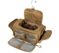 Prokva Trousse de Toilette Tactique pour Homme, Trousse d'hygiène à Suspendre, Trousse de Toilette de Voyage pour Rasage, Essentiels de Douche et Articles de Toilette, Kaki (Sac Vide)