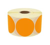 Prolac Lot de 1000 pastilles adhésives colorées en rouleau (orange, 25 x 25 mm)