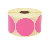 Prolac Points de Marquage, Lot de 1000 pastilles adhésives colorées sur rouleau, 25 x 25 mm, rose, autocollants ronds auto-adhésifs, parfaits pour l'étiquetage au bureau, autocollants ronds