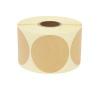 Prolac Points de Marquage - Lot de 500 pastilles adhésives colorées sur rouleau, 25 x 25 cm, papier kraft marron, points de colle, autocollants, ronds, parfaits pour l'étiquetage au bureau,