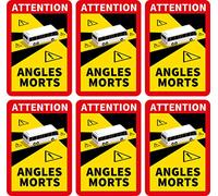 Prolac Stickers d'avertissement Angles Morts - Angle Mort pour Camions et Caravanes - Étiquettes auto autocollantes 25 x 17 cm - Autocollant Camping-car (Bus et camping-cars) - Lot de 6