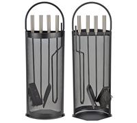 Prolenta Premium 5 pcs. set d'outils pour cheminée noir 23x14,8x66 cm