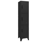 Prolenta Premium - Armoire à casiers noirs 38x45x180 cm Acier